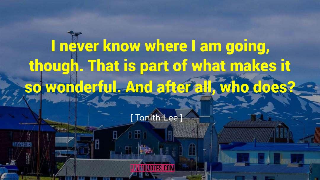 Tanith Lee Quotes: I never know where I