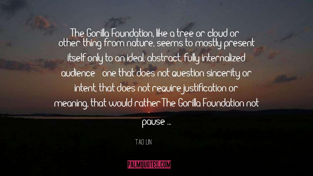 Tao Lin Quotes: The Gorilla Foundation, like a