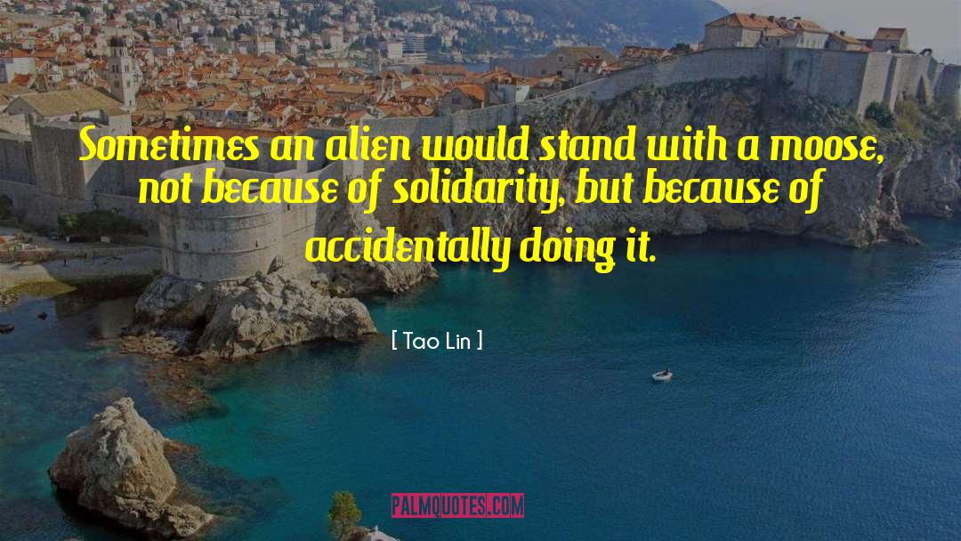 Tao Lin Quotes: Sometimes an alien would stand