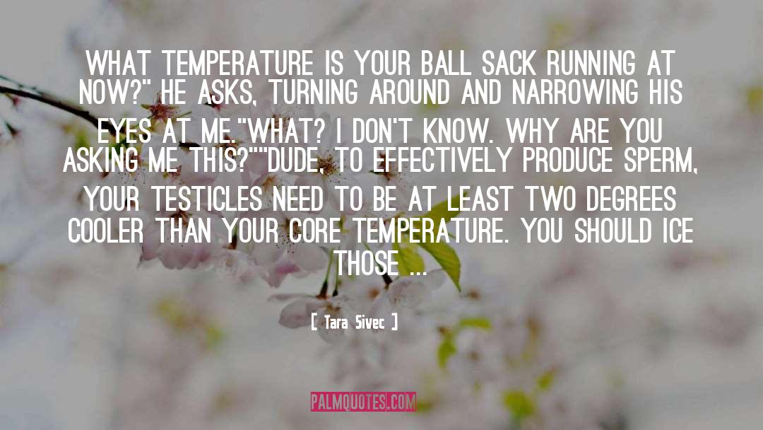 Tara Sivec Quotes: What temperature is your ball