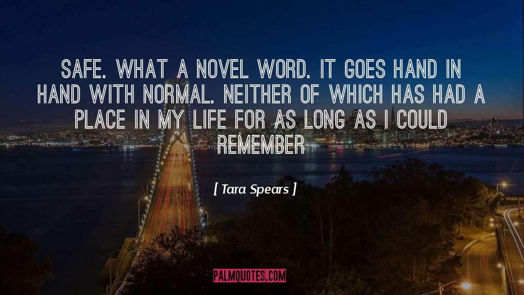 Tara Spears Quotes: Safe. What a novel word.