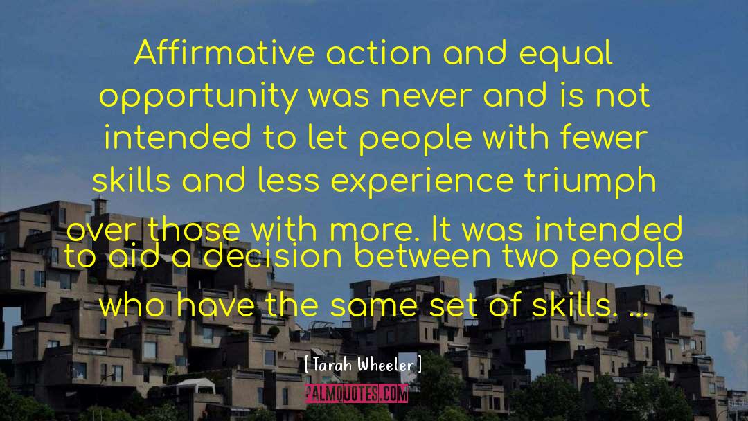 Tarah Wheeler Quotes: Affirmative action and equal opportunity