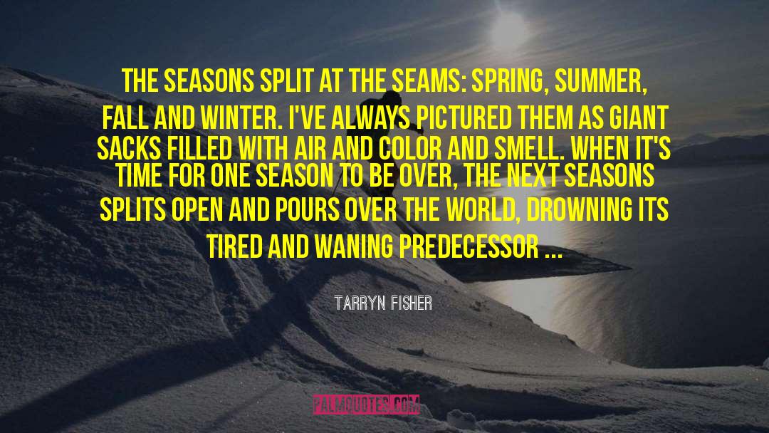 Tarryn Fisher Quotes: The seasons split at the