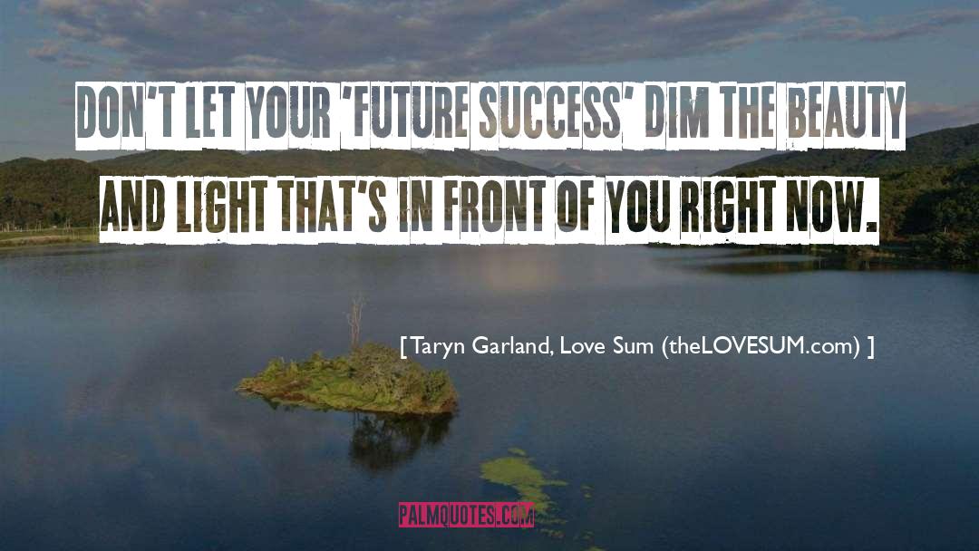 Taryn Garland, Love Sum (theLOVESUM.com) Quotes: Don't let your 'future success'