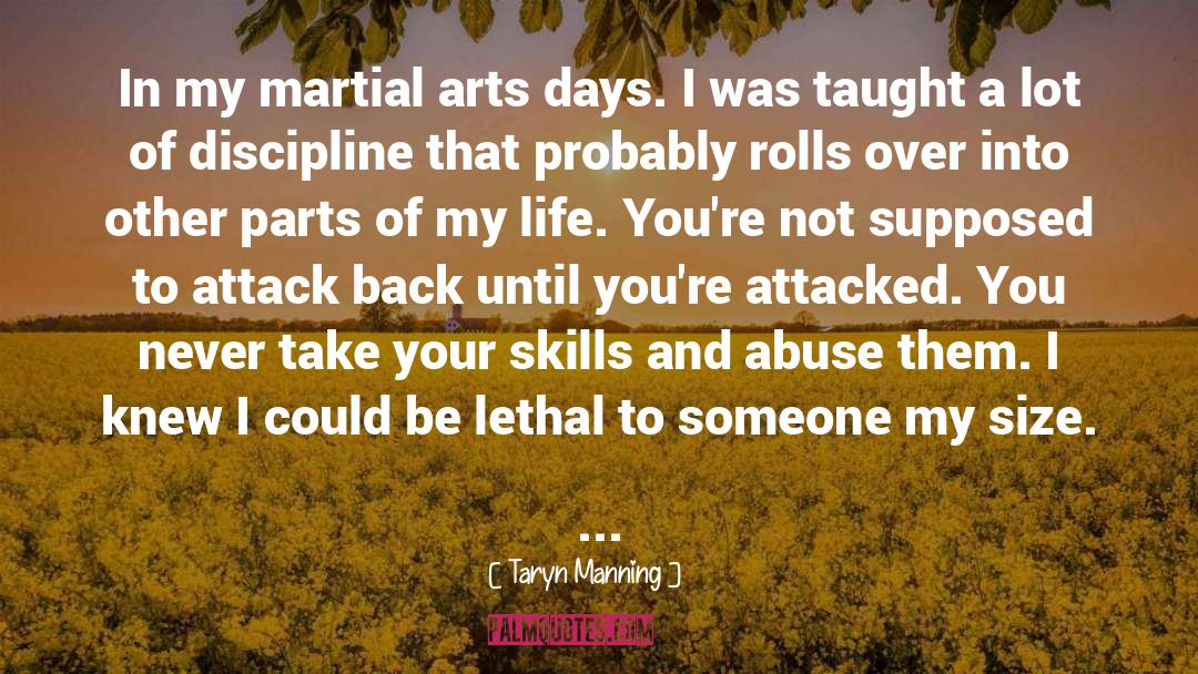 Taryn Manning Quotes: In my martial arts days.