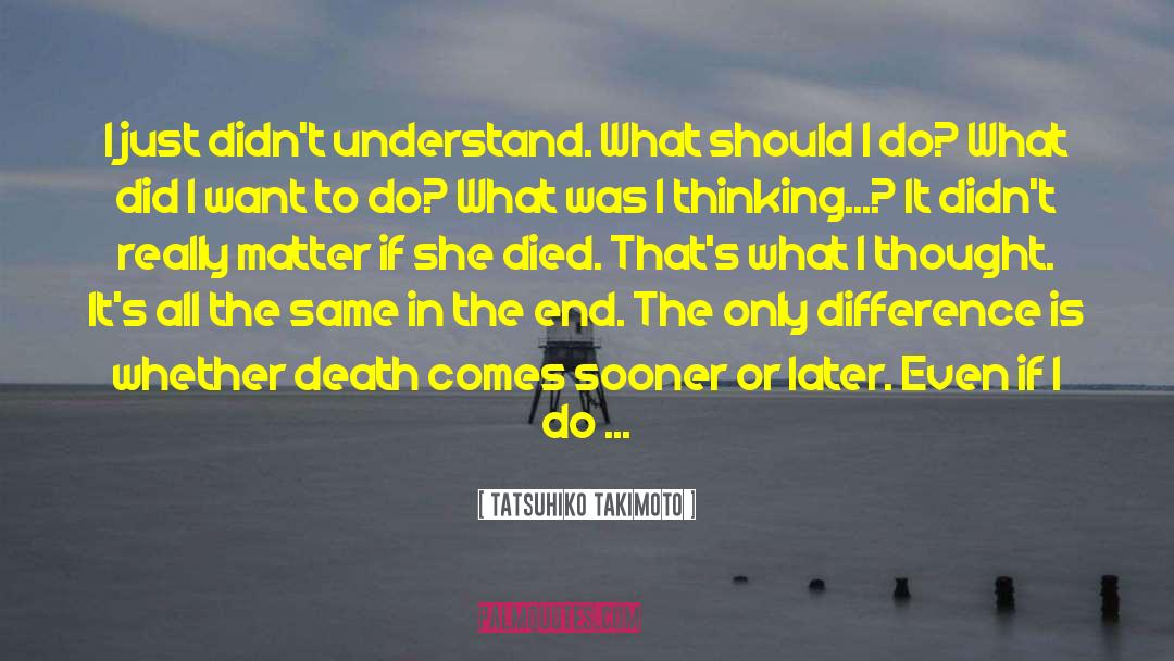 Tatsuhiko Takimoto Quotes: I just didn't understand. What