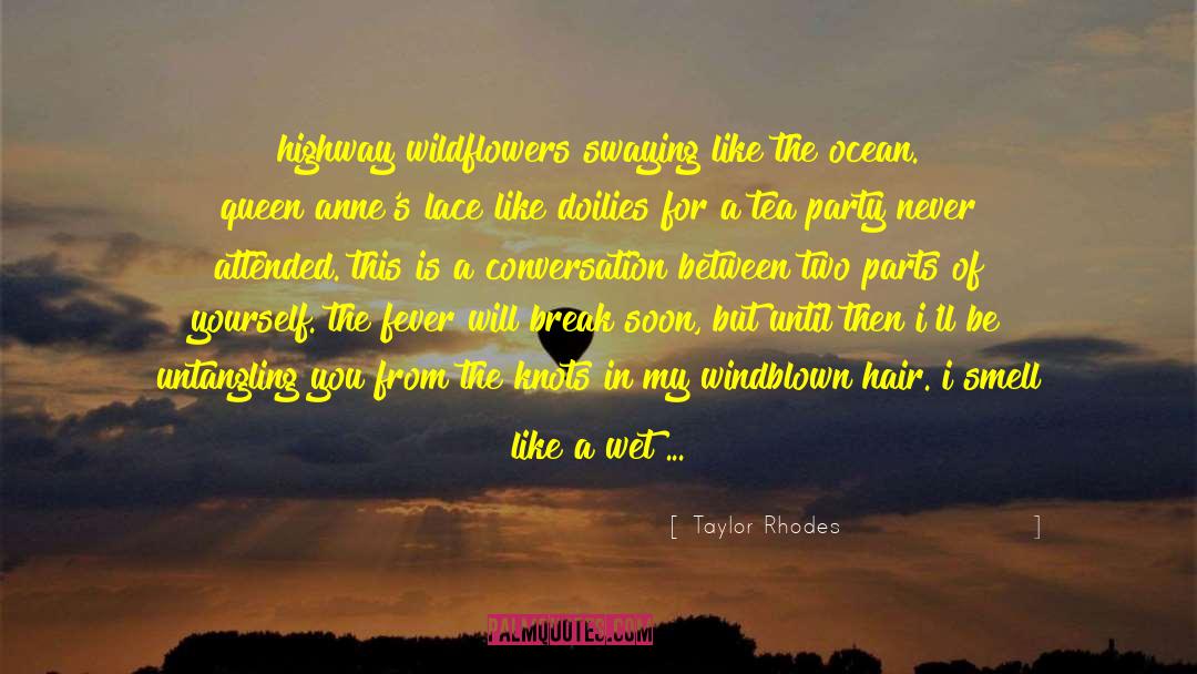 Taylor Rhodes Quotes: highway wildflowers swaying like the