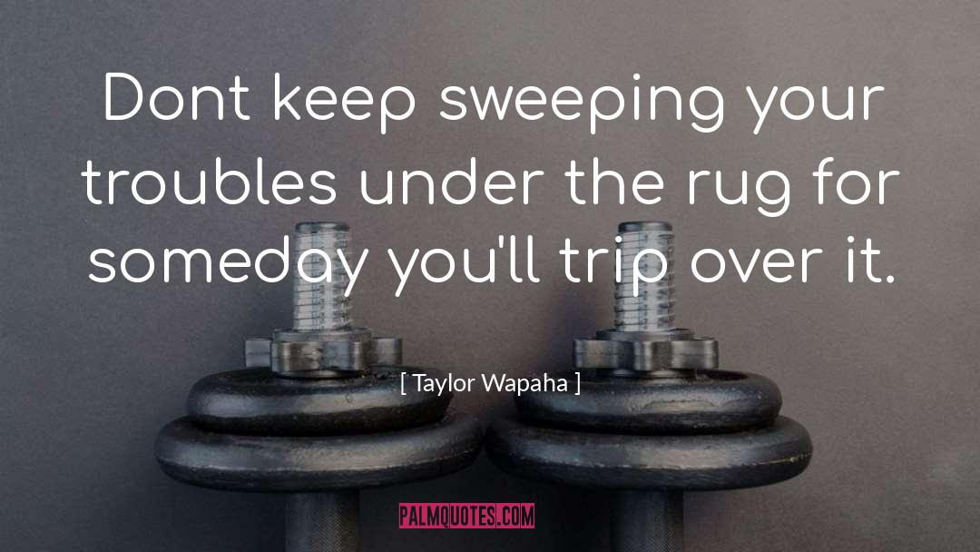 Taylor Wapaha Quotes: Dont keep sweeping your troubles