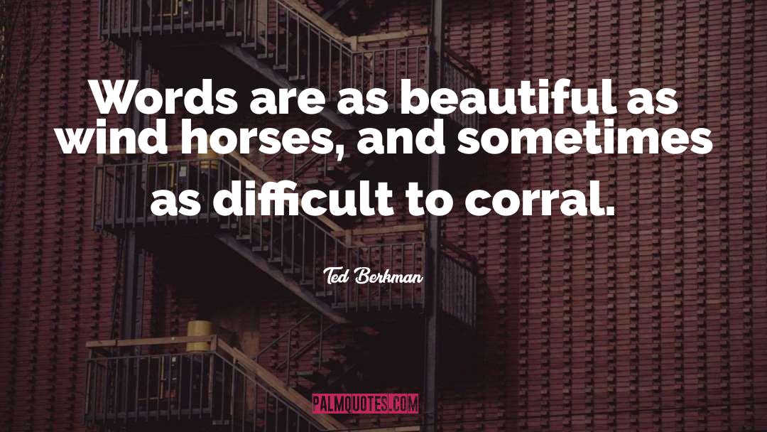 Ted Berkman Quotes: Words are as beautiful as