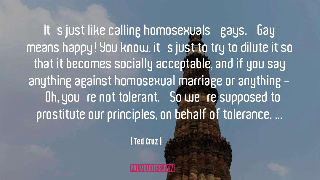 Ted Cruz Quotes: It's just like calling homosexuals