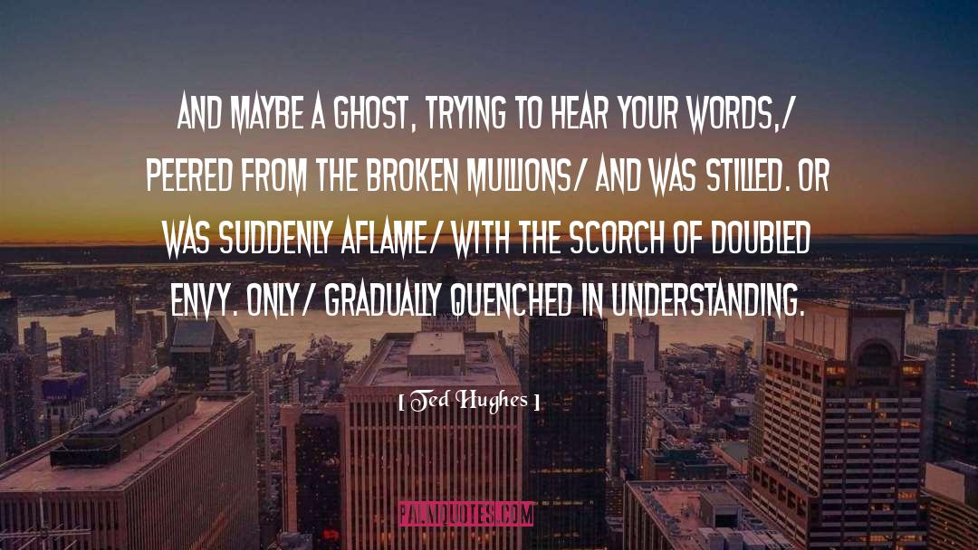 Ted Hughes Quotes: And maybe a ghost, trying