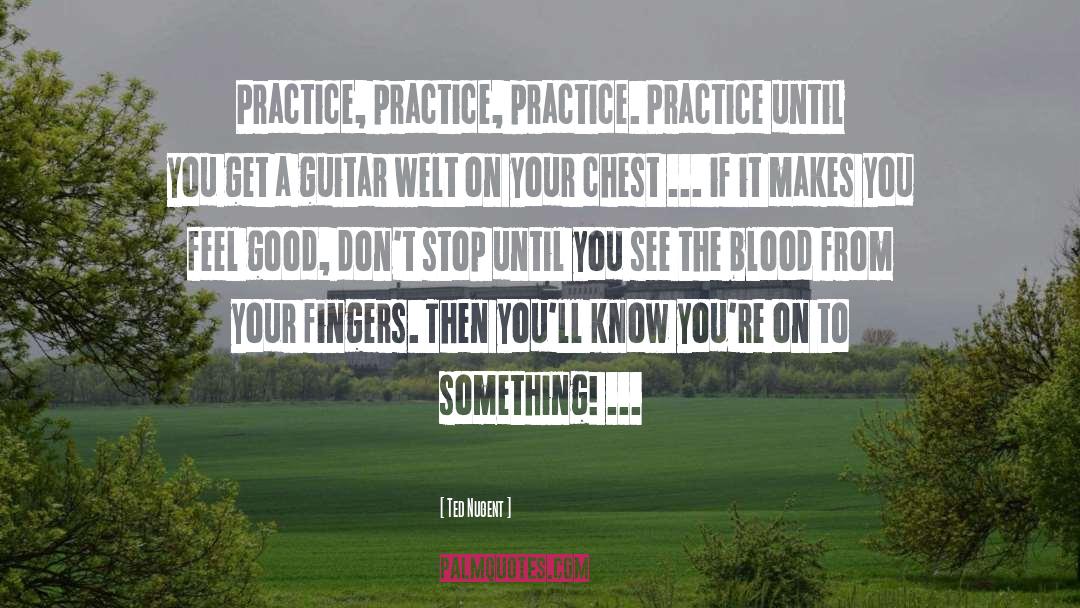 Ted Nugent Quotes: Practice, practice, practice. Practice until