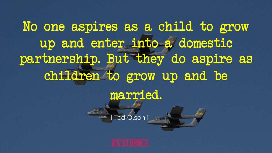 Ted Olson Quotes: No one aspires as a