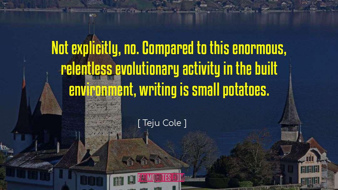 Teju Cole Quotes: Not explicitly, no. Compared to