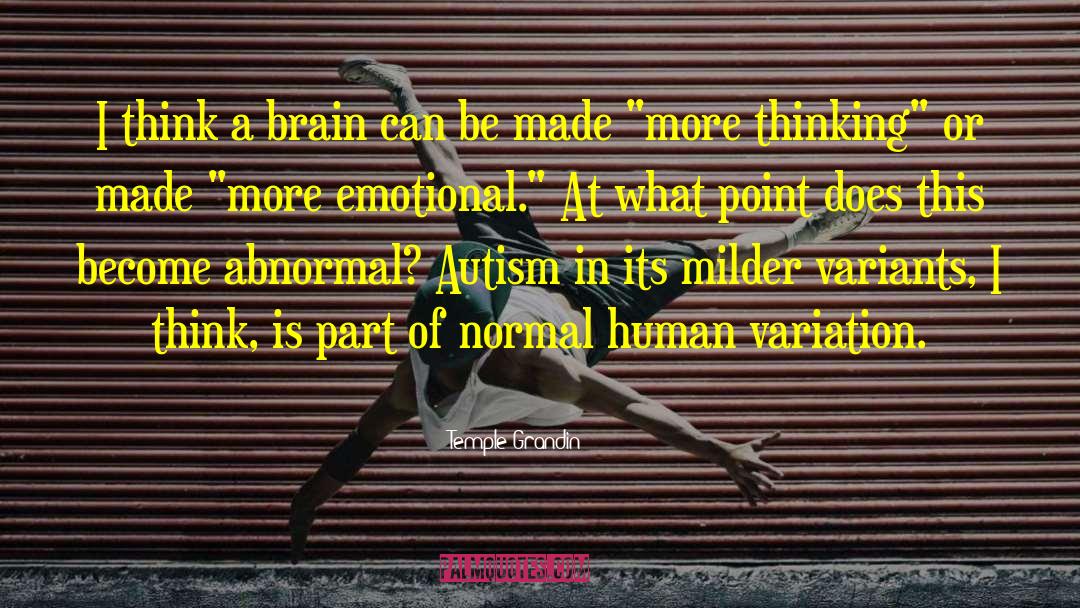 Temple Grandin Quotes: I think a brain can