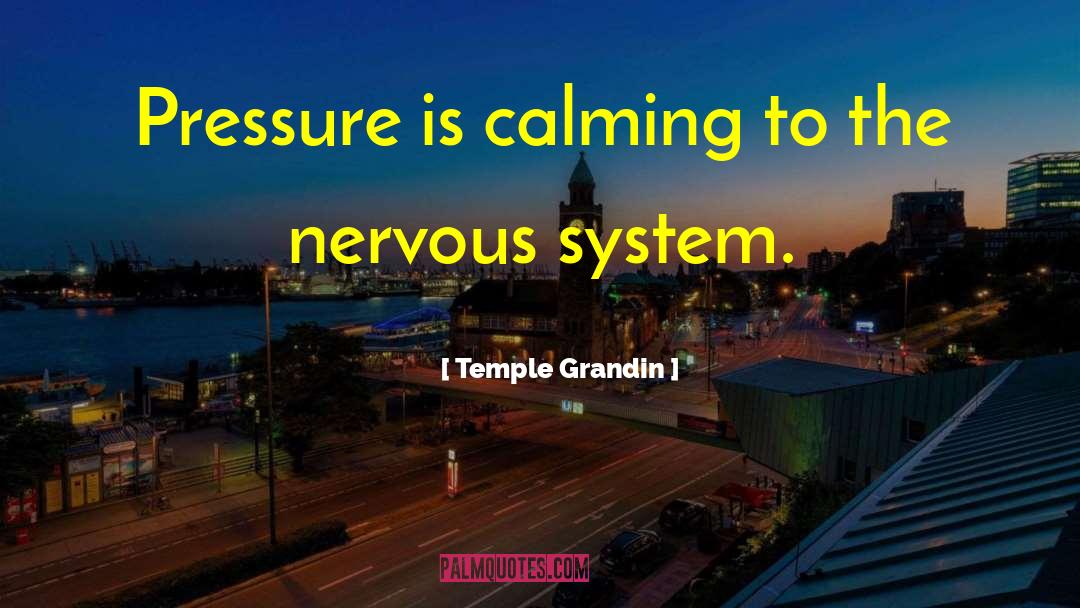 Temple Grandin Quotes: Pressure is calming to the