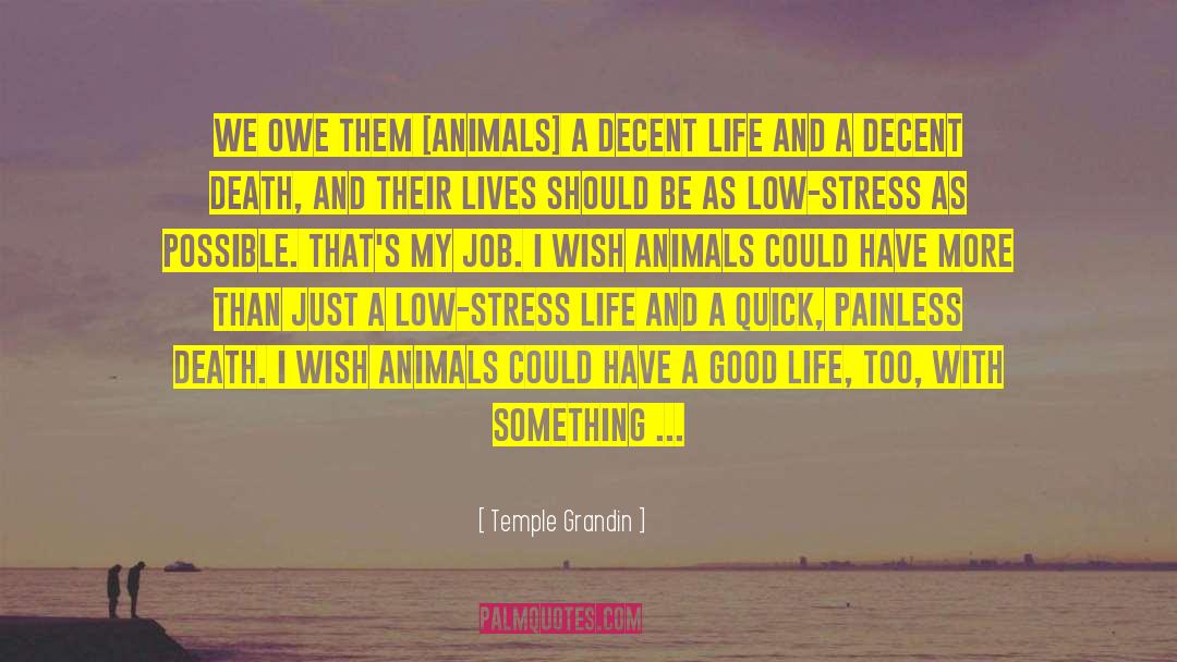 Temple Grandin Quotes: We owe them [animals] a