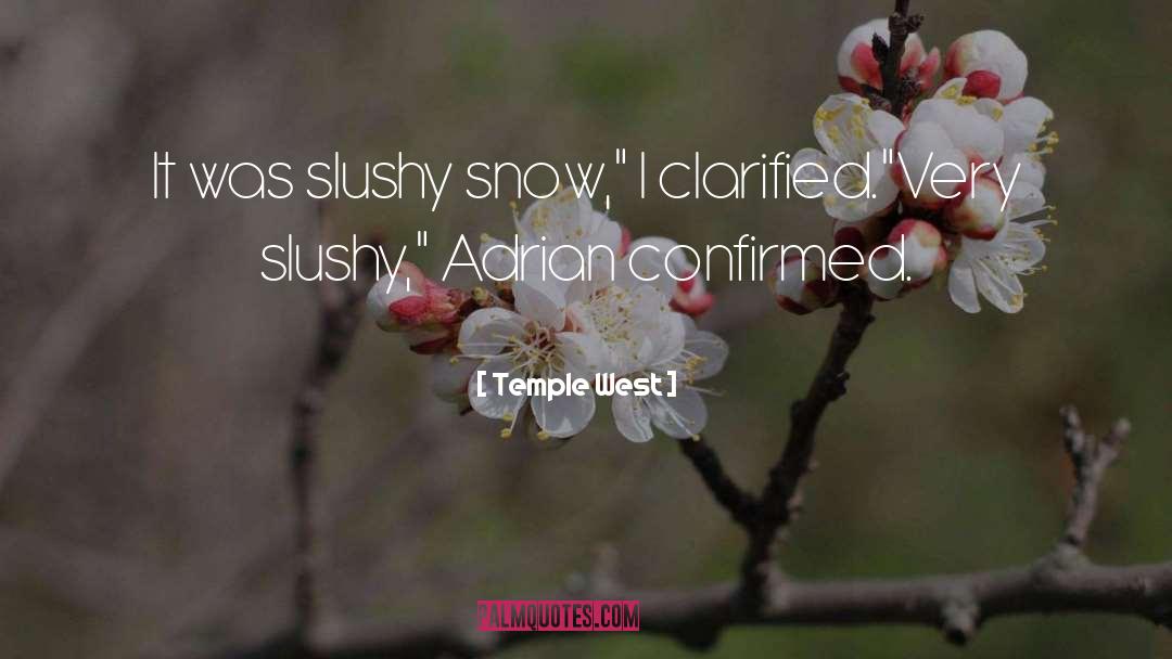 Temple West Quotes: It was slushy snow,