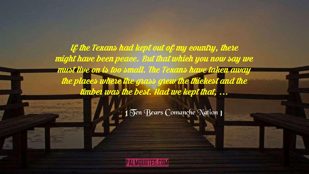 Ten Bears Comanche Nation Quotes: If the Texans had kept