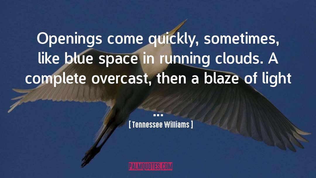 Tennessee Williams Quotes: Openings come quickly, sometimes, like