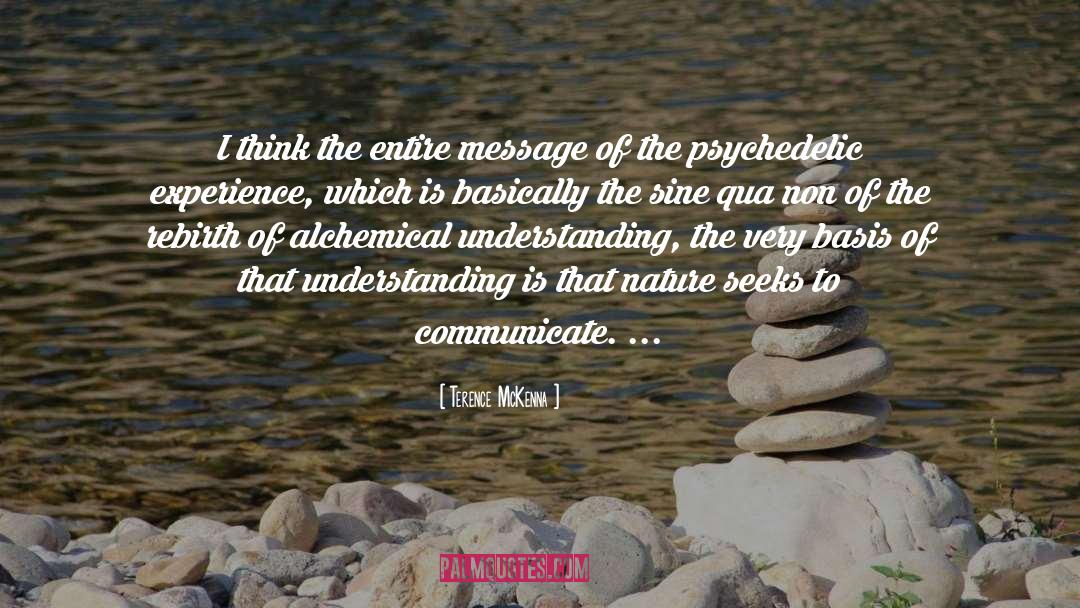 Terence McKenna Quotes: I think the entire message