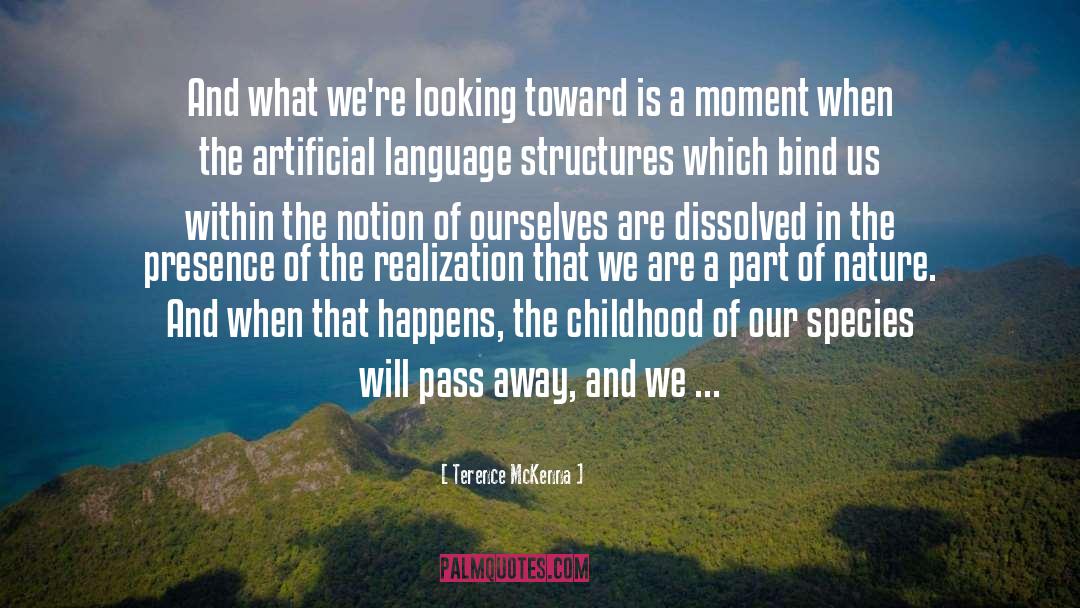Terence McKenna Quotes: And what we're looking toward