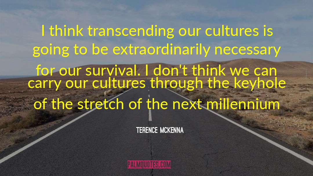 Terence McKenna Quotes: I think transcending our cultures