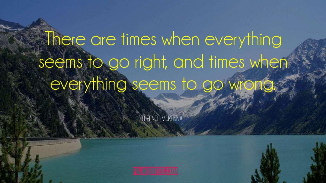 Terence McKenna Quotes: There are times when everything