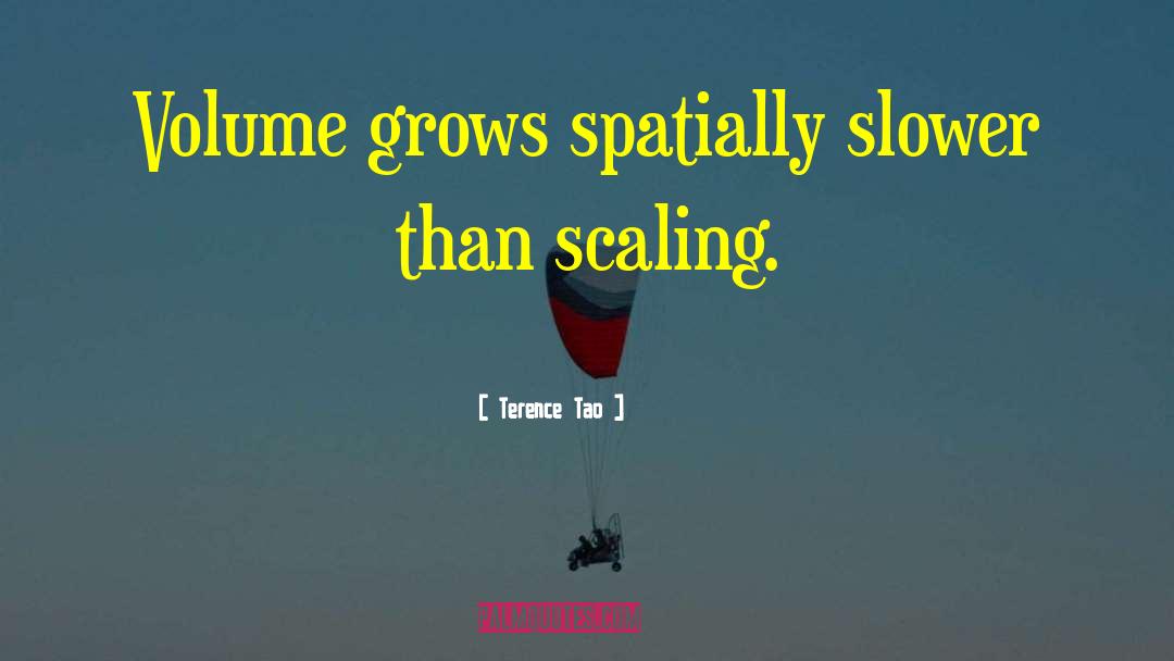 Terence Tao Quotes: Volume grows spatially slower than