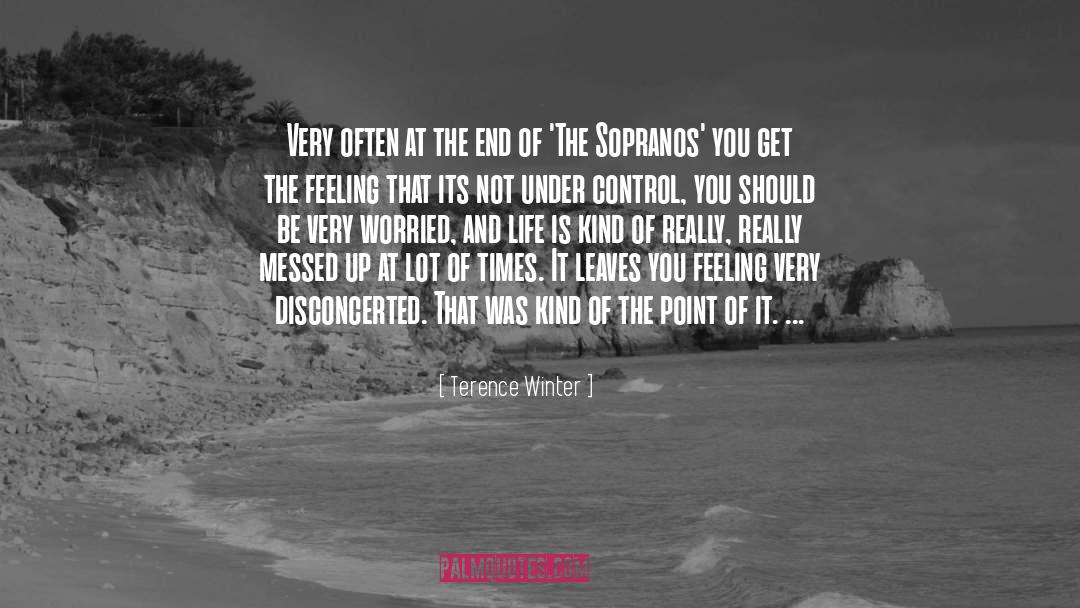 Terence Winter Quotes: Very often at the end