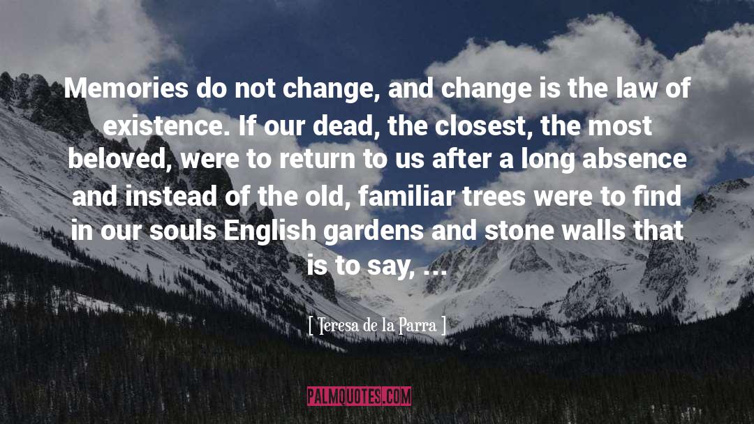 Teresa De La Parra Quotes: Memories do not change, and