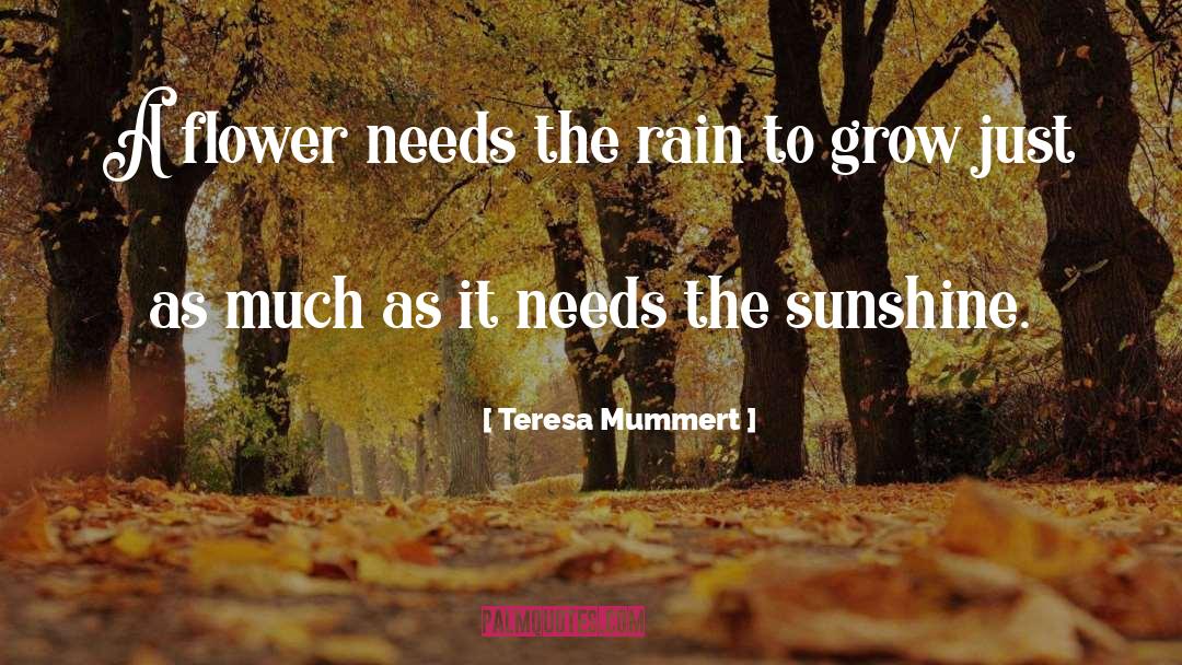 Teresa Mummert Quotes: A flower needs the rain