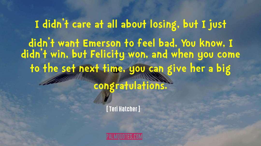 Teri Hatcher Quotes: I didn't care at all