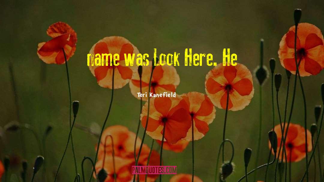 Teri Kanefield Quotes: name was Look Here. He