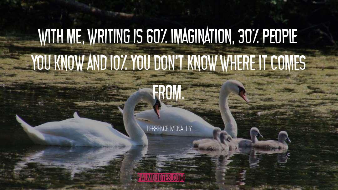 Terrence McNally Quotes: With me, writing is 60%