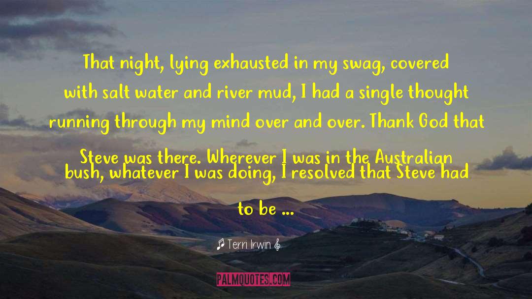 Terri Irwin Quotes: That night, lying exhausted in