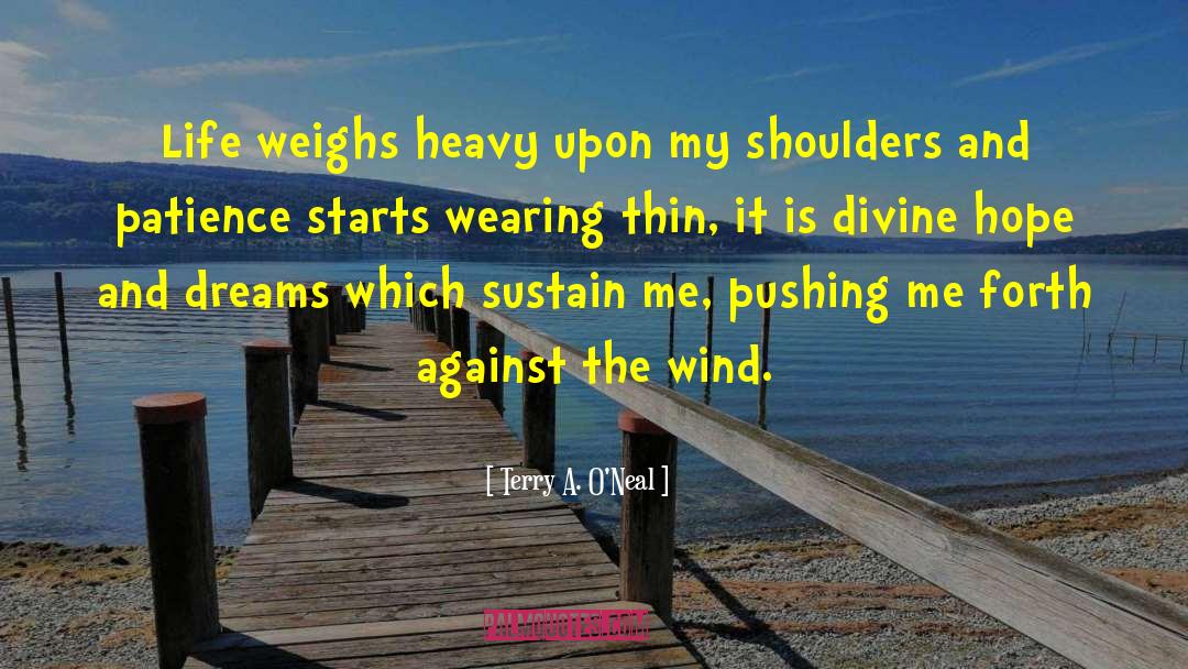 Terry A. O'Neal Quotes: Life weighs heavy upon my