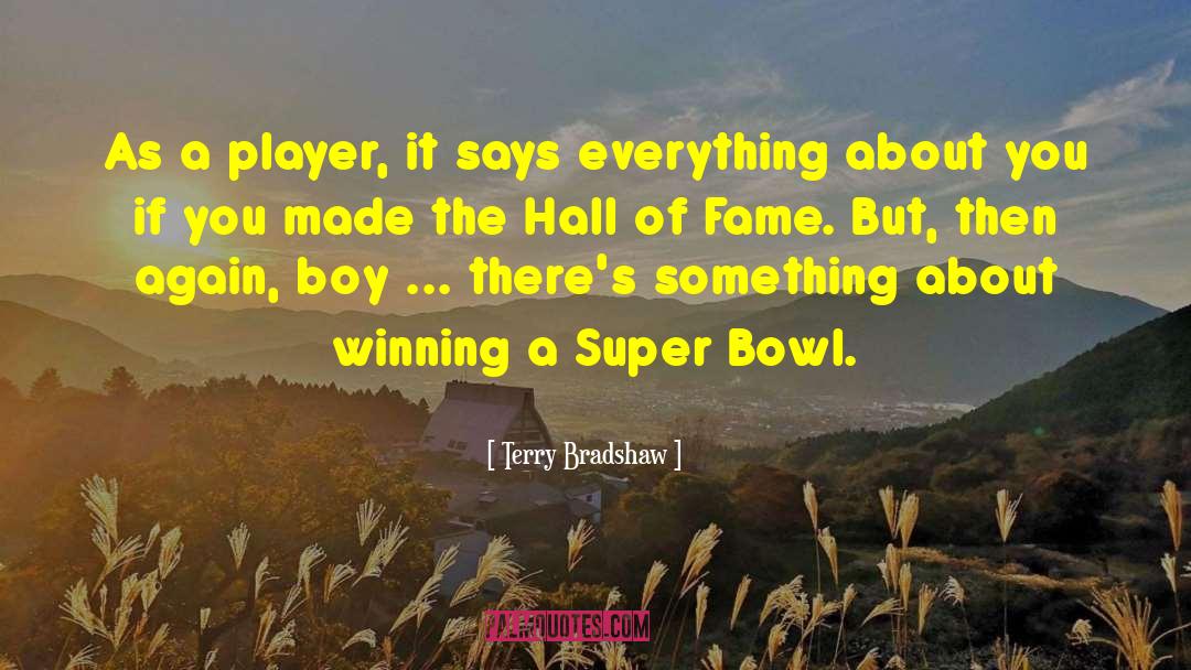 Terry Bradshaw Quotes: As a player, it says