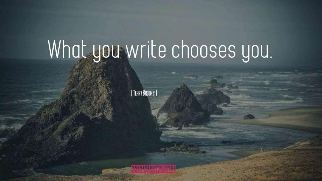 Terry Brooks Quotes: What you write chooses you.