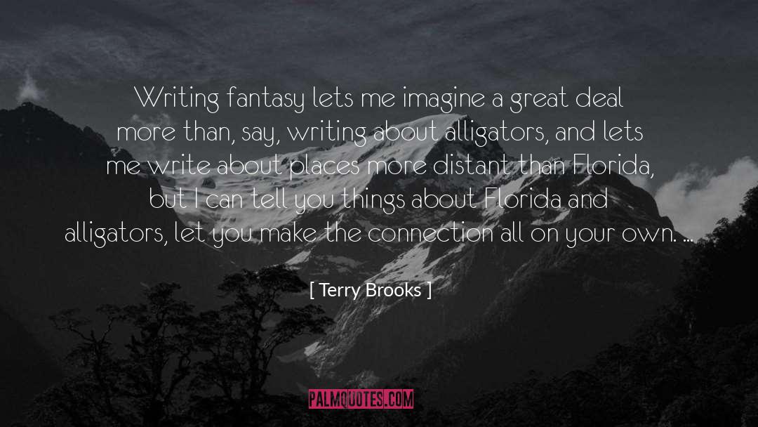 Terry Brooks Quotes: Writing fantasy lets me imagine
