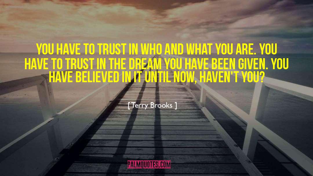 Terry Brooks Quotes: You have to trust in