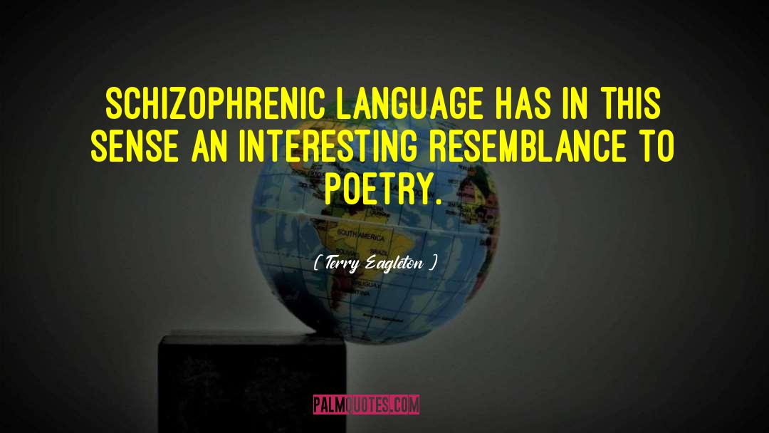 Terry Eagleton Quotes: Schizophrenic language has in this