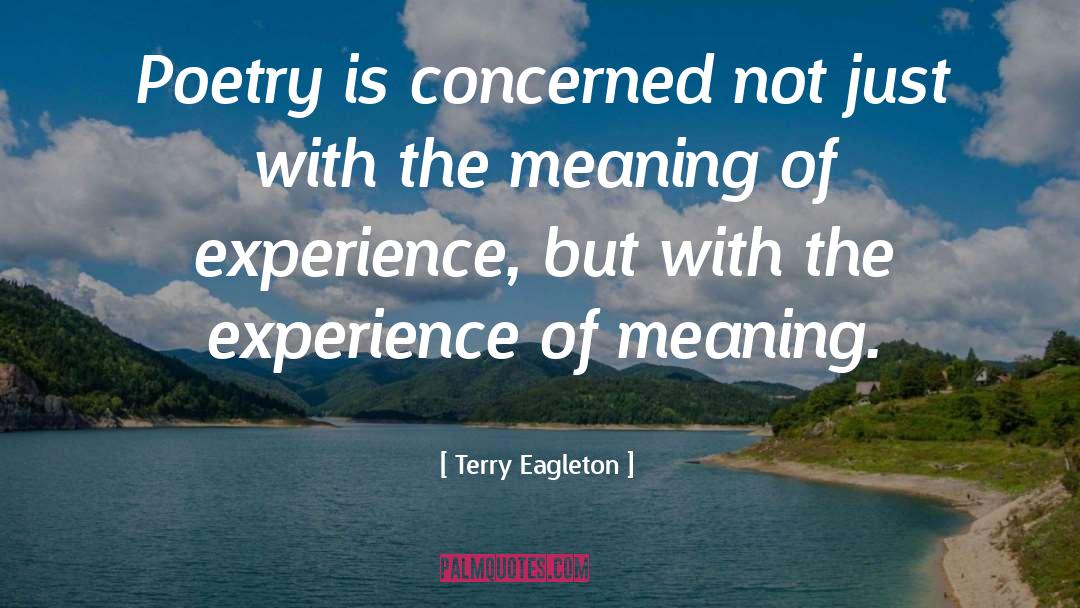 Terry Eagleton Quotes: Poetry is concerned not just