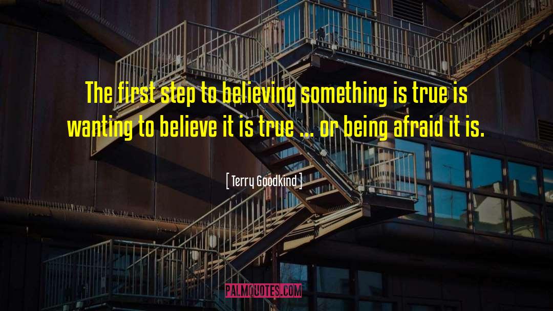 Terry Goodkind Quotes: The first step to believing