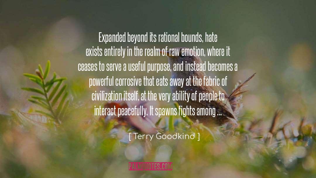 Terry Goodkind Quotes: Expanded beyond its rational bounds,