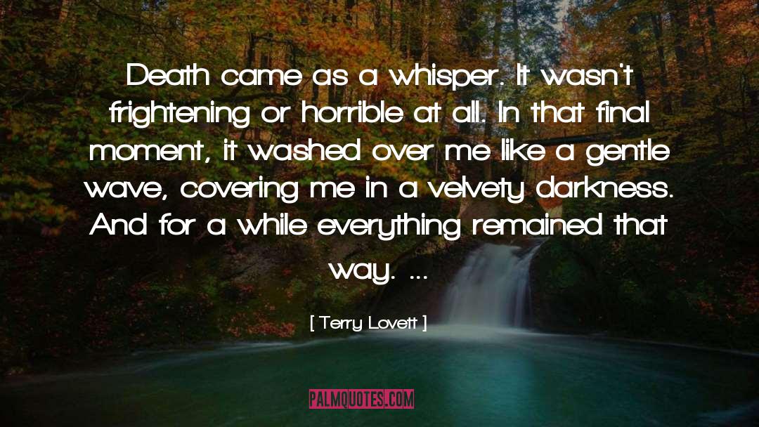 Terry Lovett Quotes: Death came as a whisper.