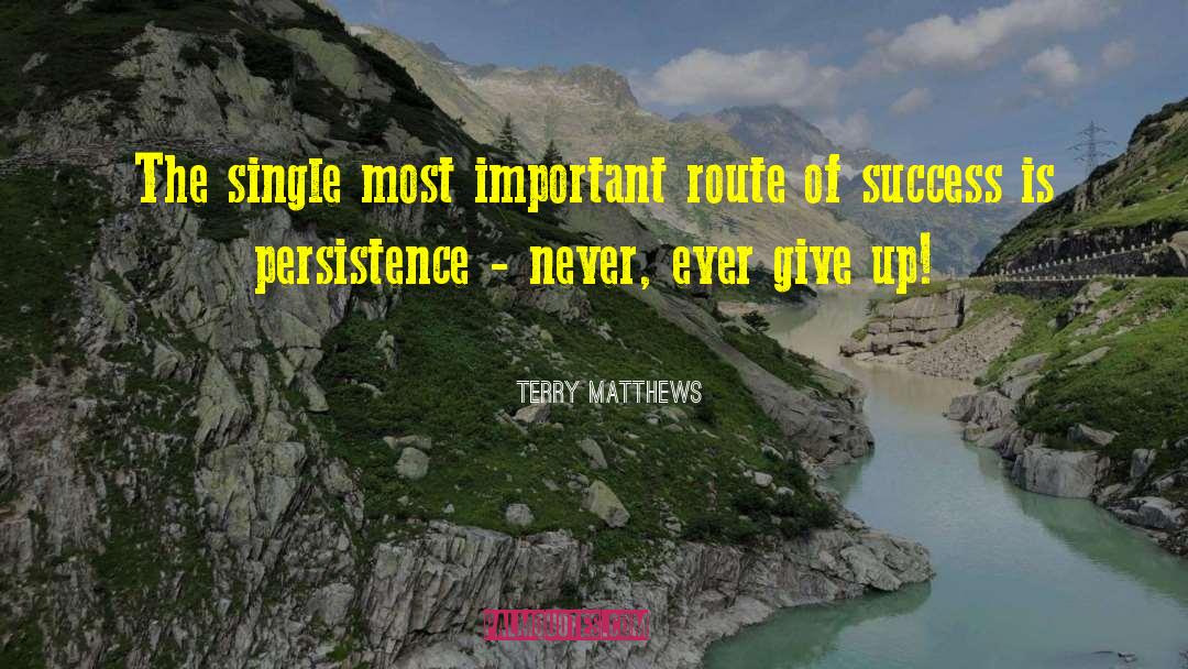 Terry Matthews Quotes: The single most important route