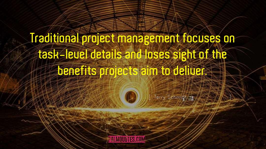Terry Schmidt Quotes: Traditional project management focuses on