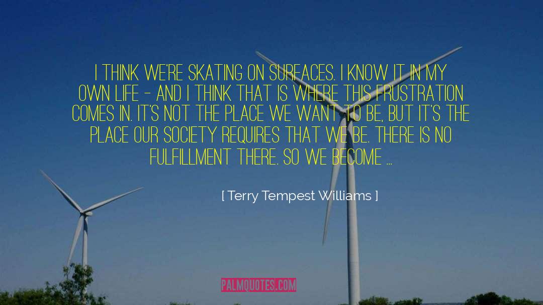 Terry Tempest Williams Quotes: I think we're skating on
