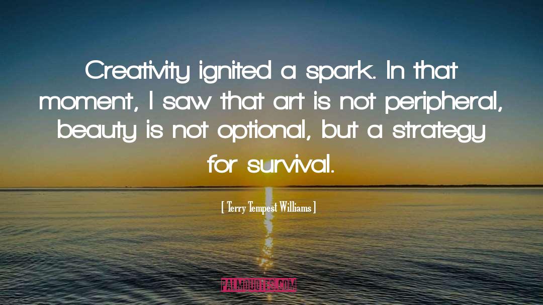 Terry Tempest Williams Quotes: Creativity ignited a spark. In